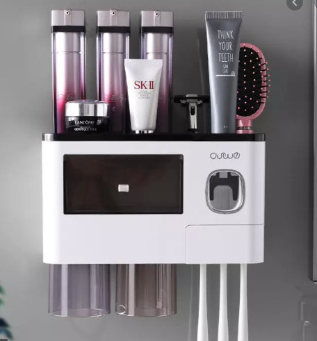 KỆ ĐỂ KEM ĐÁNH RĂNG VÀ BÀN CHẢI THÔNG MINH 2 CỐC