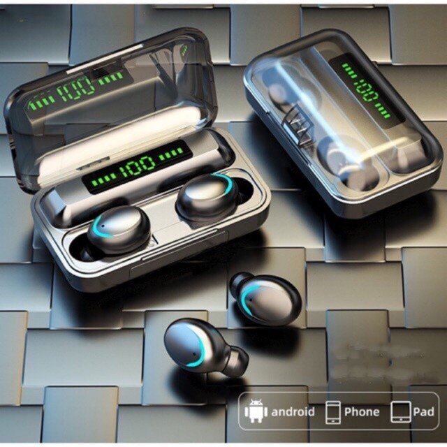 Tai nghe Bluetooth TWS F9 bản Quốc tế True Wireless không dây nút cảm ứng kháng nước thể theo stereo