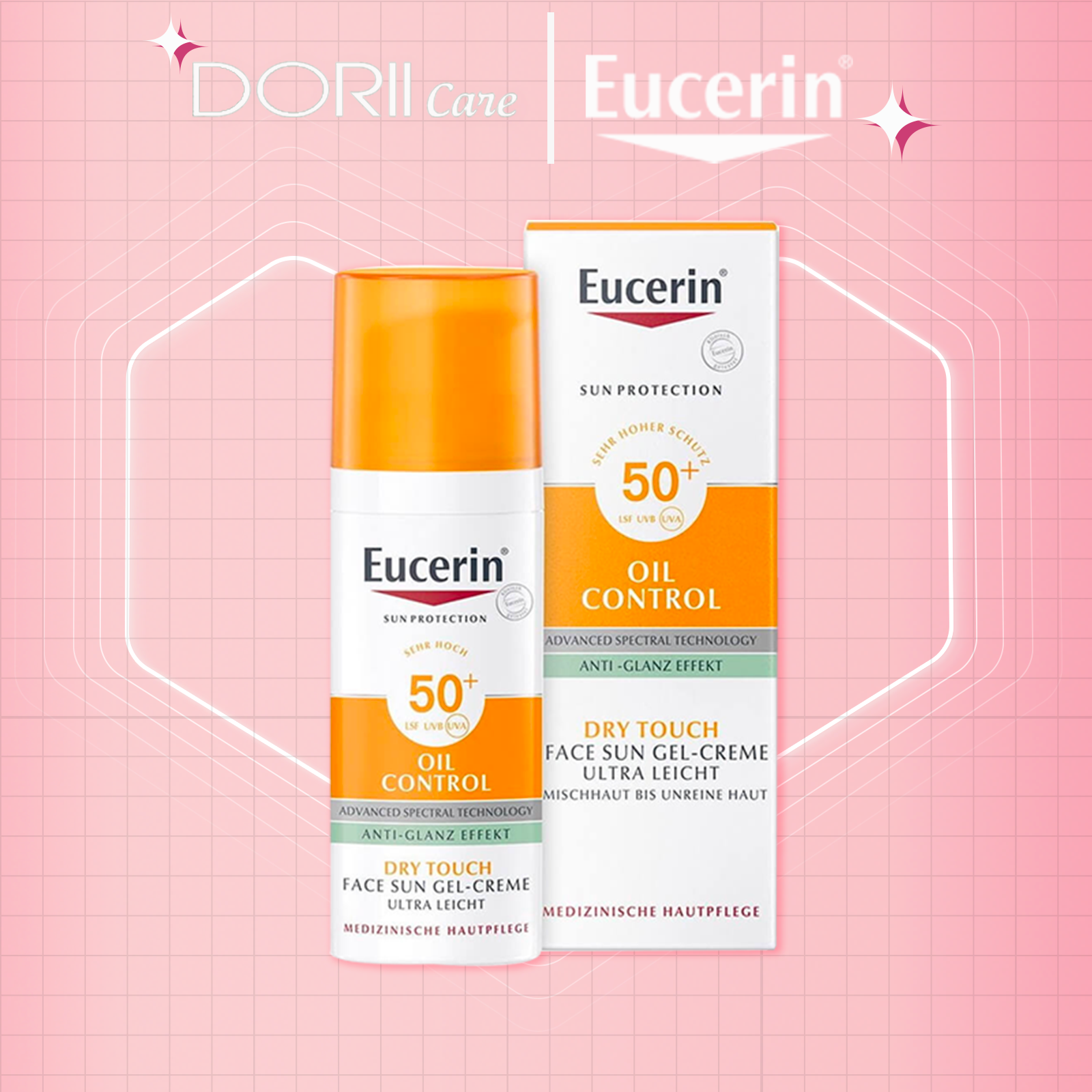 Eucerin kem chống nắng kiểm soát nhờn sun oil control dry touch spf50+ 50ml