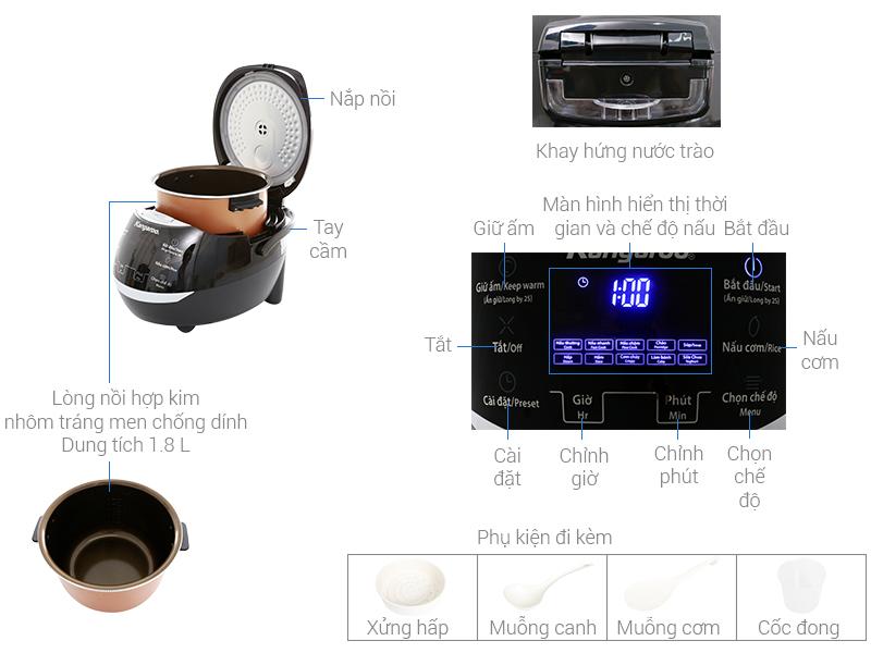 Nồi cơm điện tử Kangaroo KG595
