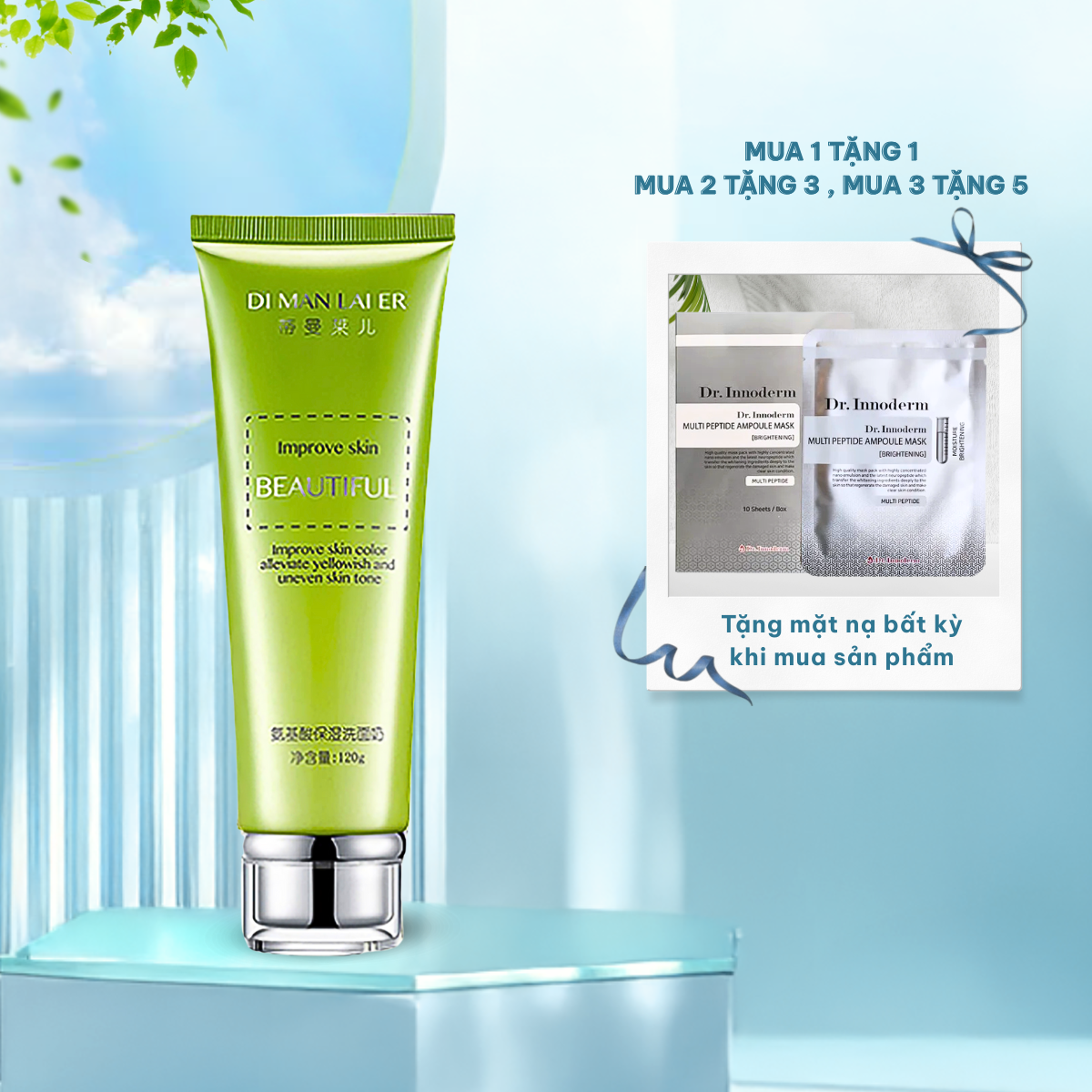 Sữa Rửa Mặt Ngọc Trai Dimanlaier 120g - Làm Sạch Sâu Và Dưỡng Ẩm Cho Làn Da Sáng Mịn