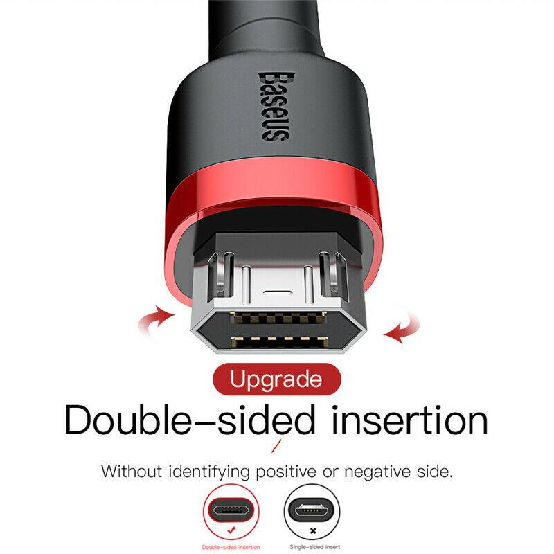 Cáp sạc nhanh Baseus Cafule Micro USB 1M cho Smartphone Android Samsung/ Xiaomi/ Oppo/ Asus/ Huawei (2.4A, Quick charge 3.0)