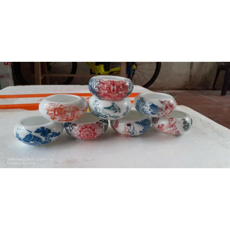 Combo 5 cóng sứ đựng sâu, dế cho chim mào, chòe