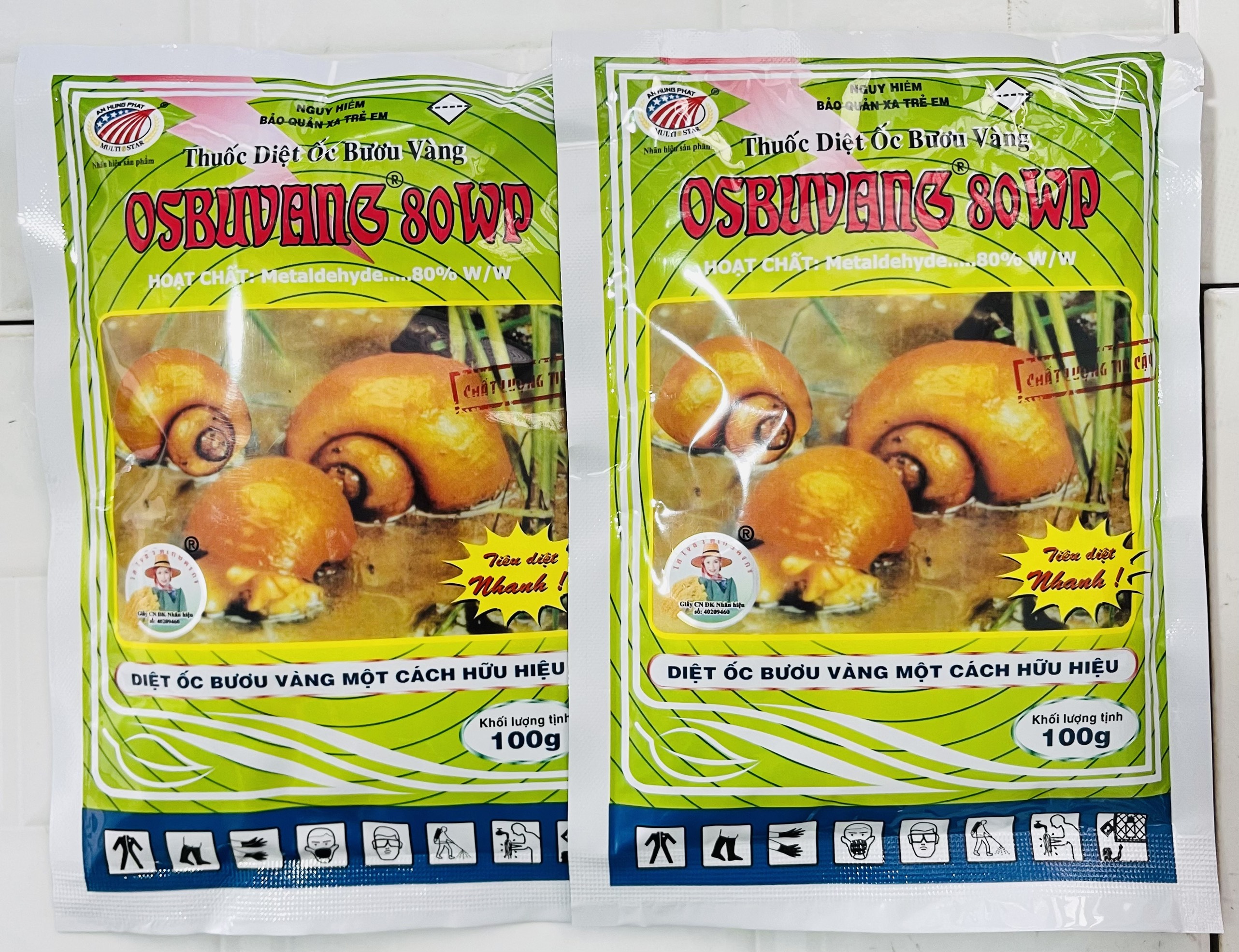 Thuốc diệt ốc bươu vàng Osbuvang 80wp - Gói 100g