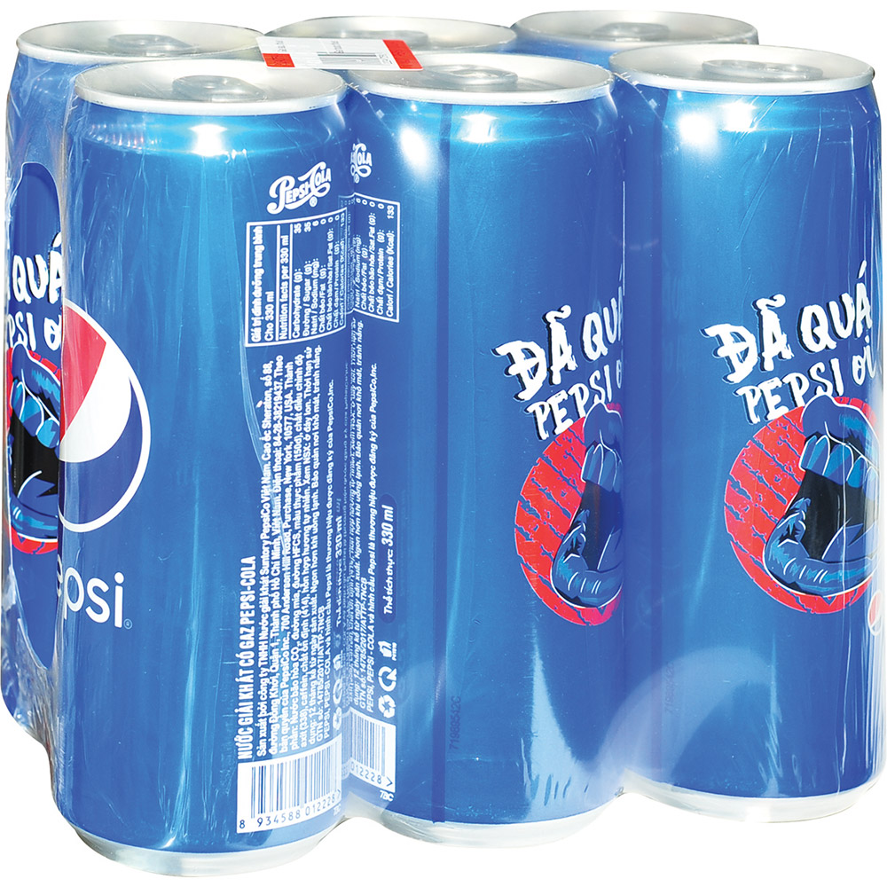 Nước ngọt Pepsi Cola Sleek lốc 6 lon x 330ml