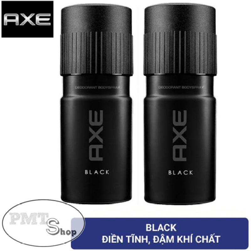 Combo 2 Xịt nước hoa toàn thân AXE Black 150ml x 2 chai khử mùi nam hương nồng nàn