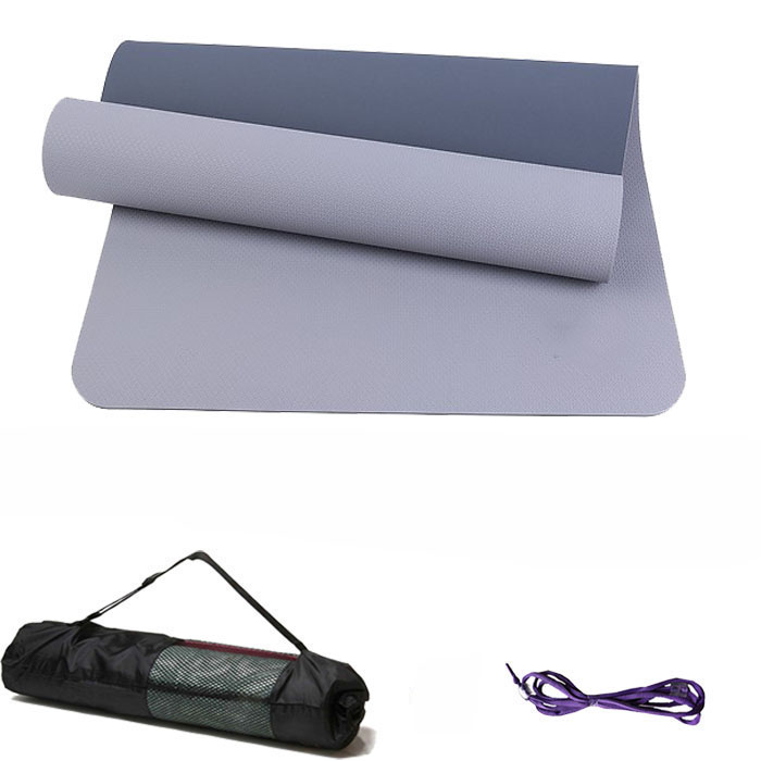 Thảm Tập Yoga TPE 6mm 2 lớp Viva Sport Ép Nhiệt Siêu Bền (Kèm túi + Dây buộc)