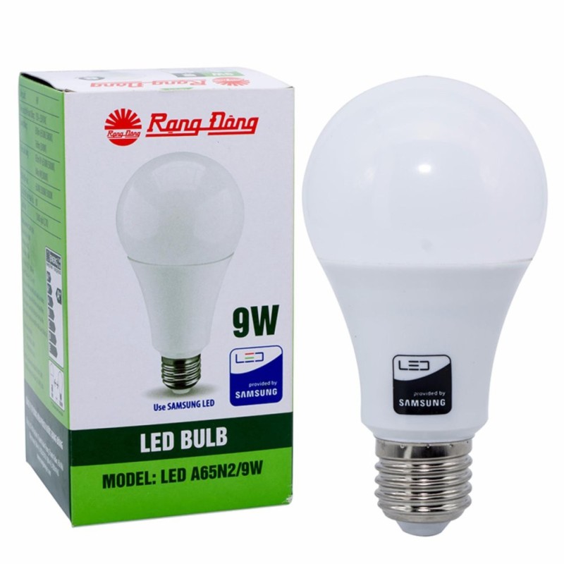 Bóng đèn led tròn 7W-9W Rạng Đông, ánh sáng trắng, Không chứa thủy ngân và chất độc hại an toàn cho người sử dụng