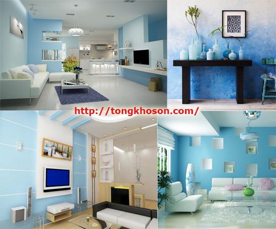 Sơn HEKEN nội thất màu xanh dương(332) 5lít