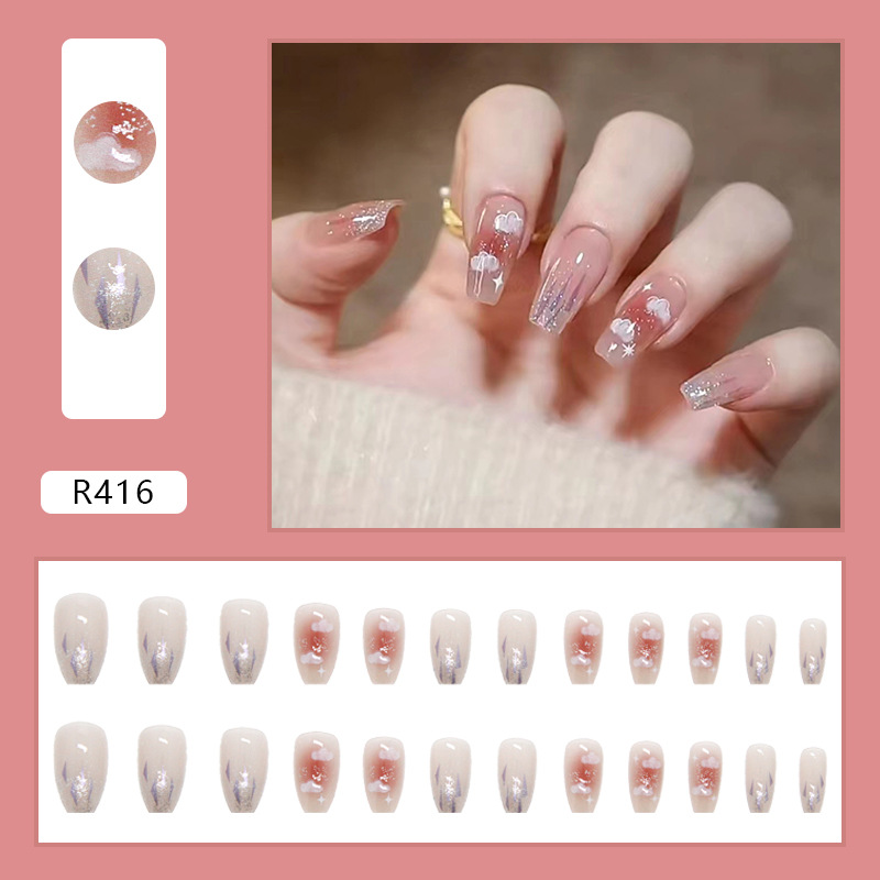 Set 24 móng tay giả làm nail AKa Store [R401-500]