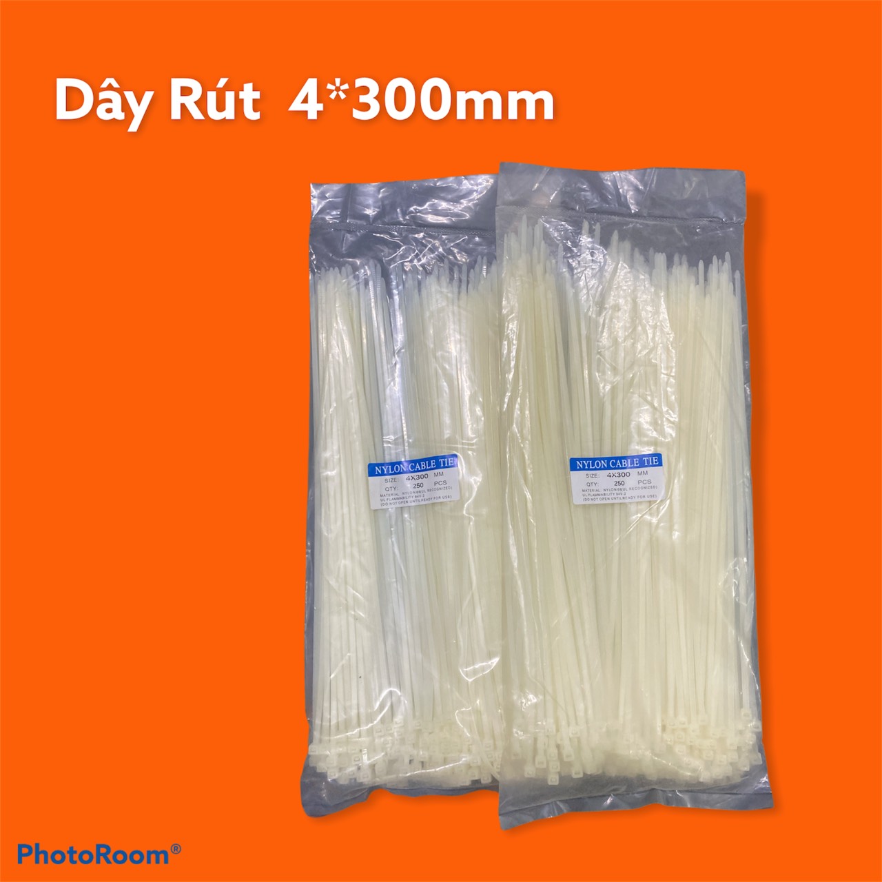 Dây rút nhựa 4*300mm ( ĐÓNG GÓI 1 BỊCH GỒM 250 SỢI DÂY RÚT )
