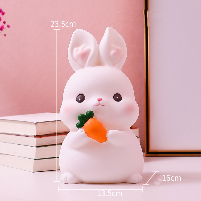 Ống tiết kiệm thỏ trắng numi và cà rốt trang trí quà tặng