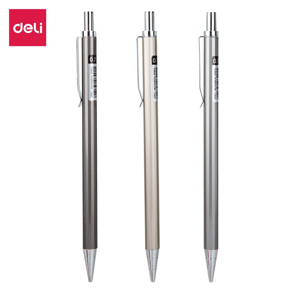 [HCM]Bút chì kimdạng bấmthân kim loại0.7mm Deli- EU998- 1 cái màu ngẫu nhiên