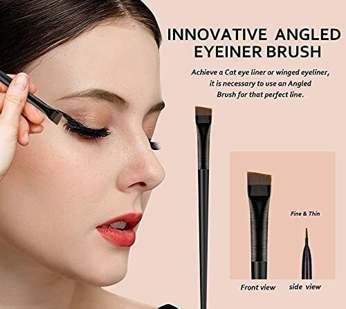 Cọ Tán Chân Mày Cao Cấp Lông Dài MAGA Eyebrow Angled Brush (0.39 Inch)