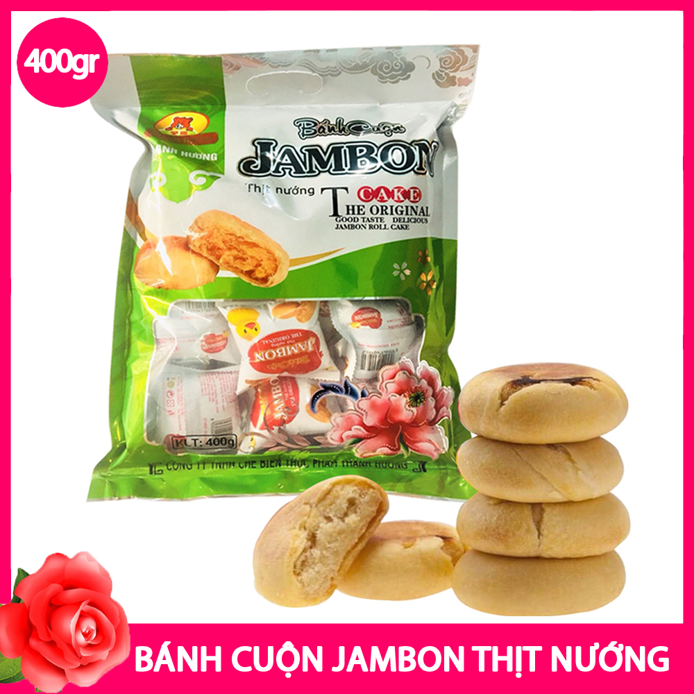 01 Bịch x 15 cái x 400gr Bánh cuộn Jambon vị thịt nướng Thanh Hương - Đồ ăn vặt thơm ngon hấp dẫn