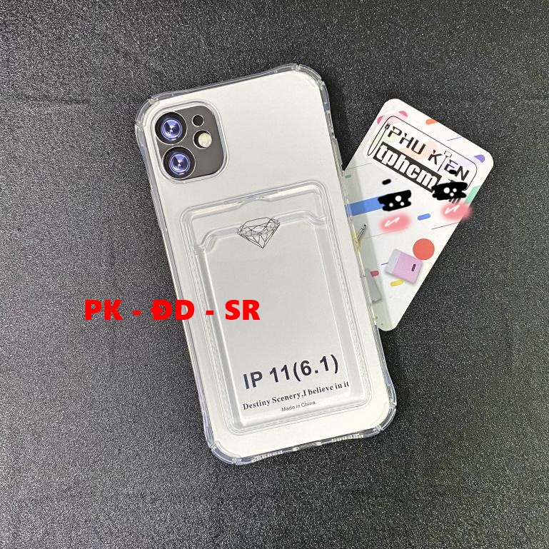 Ốp lưng iphone 11 dẻo trong chống sốc đựng card