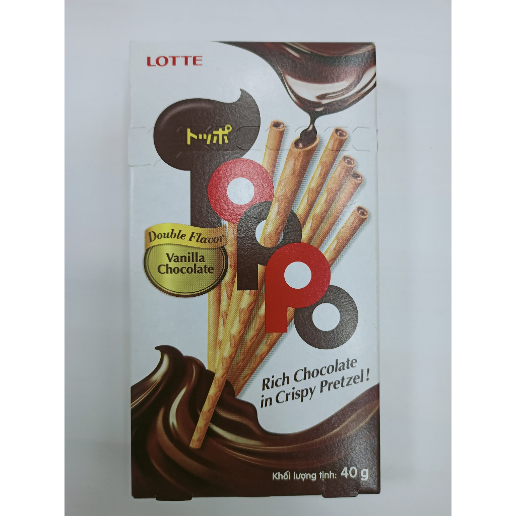 Bánh Que Lotte Toppo Hương Vani/Nhân Socola/Cacao (Hộp 40g)