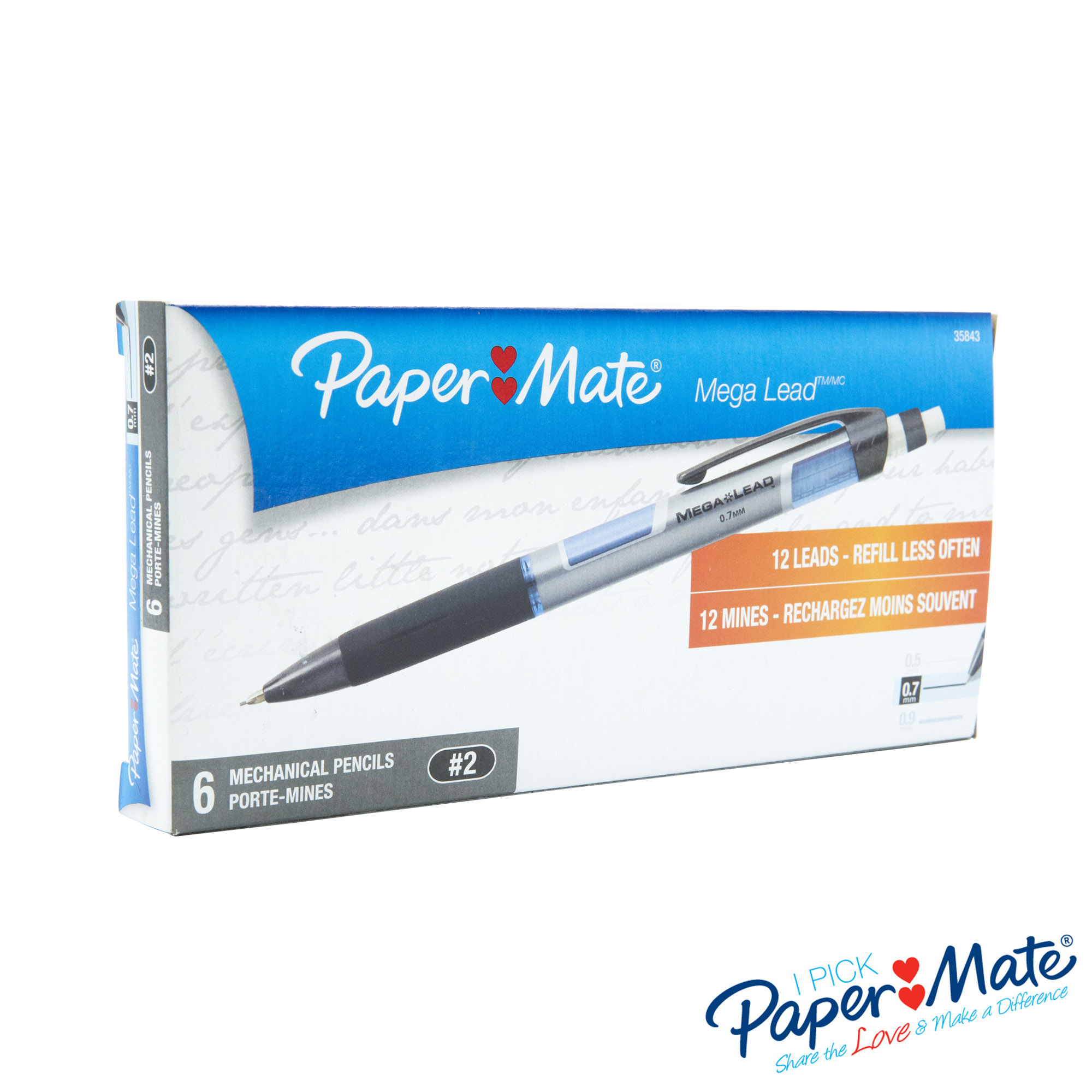 Bút chì bấm có sẵn 12 ngòi Paper Mate Mega Lead - 0.7mm