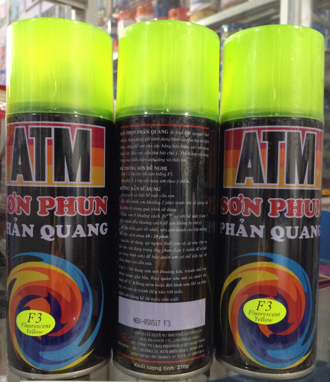 Spray Paint, Yellow Atm Reflective Spray Paint F3