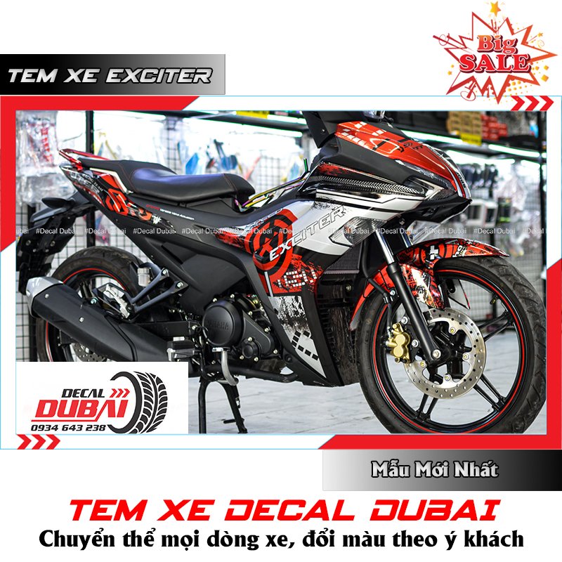 Tem Trùm Exciter 155 Đỏ Trắng Speed