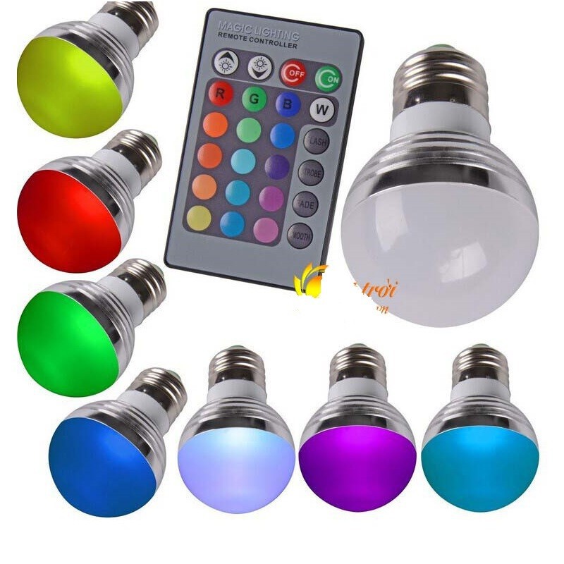 [HCM]Bóng Đèn Led nhiều màu điều khiển từ xa