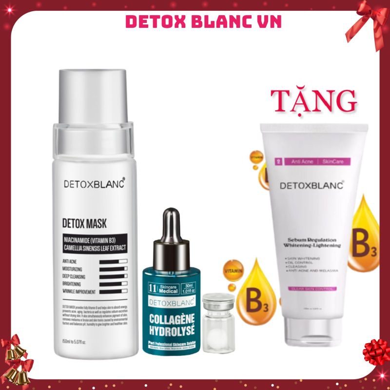 combo dưỡng trắng da detox blanc tặng sữa rửa mặt giá rẻ