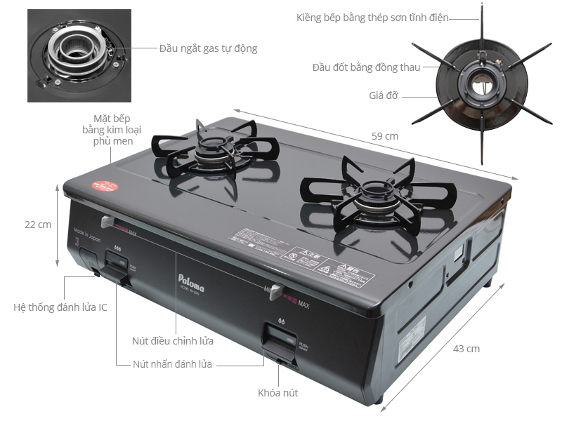 Bếp gas âm Rinnai RVB-2Gi(B)