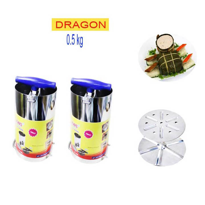 Bộ 2 khuôn làm giò chả inox 500gram thương hiệu dragon
