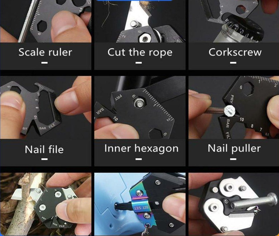 [Mới về]Móc khóa multitools dụng cụ lục giác đa năng
