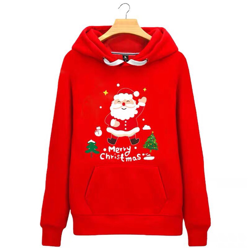 Áo hoodie - áo nỉ - áo hoodie nam - áo hoodie nữ - áo khoác hoodie nam nữ, in ông già noel, 3 size m l xl, tp.a3a6