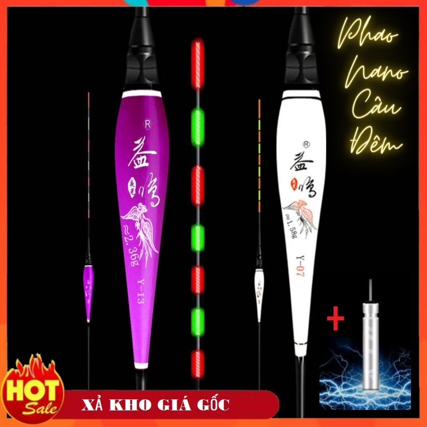 (TẶNG KÈM PIN) Phao Câu Đài Ngày Đêm LONG PHỤNG Nano, phao câu đêm -SUMOTI FISHING- Chuyên câu đơn, câu đài, câu tay ban đêm..