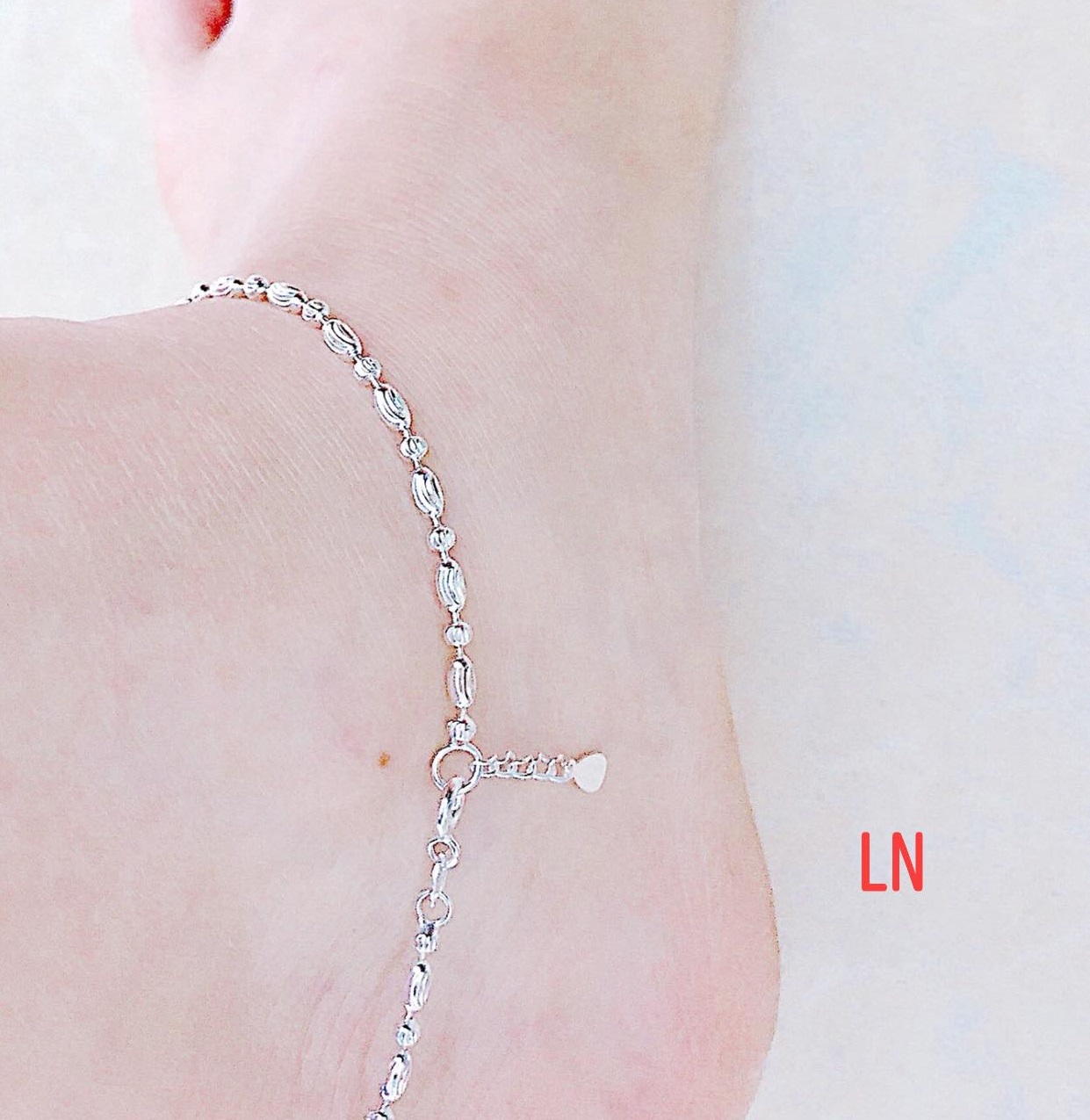 Lắc chân bạc thời trang cao cấp chất liệu bằng bạc Ý MS15m