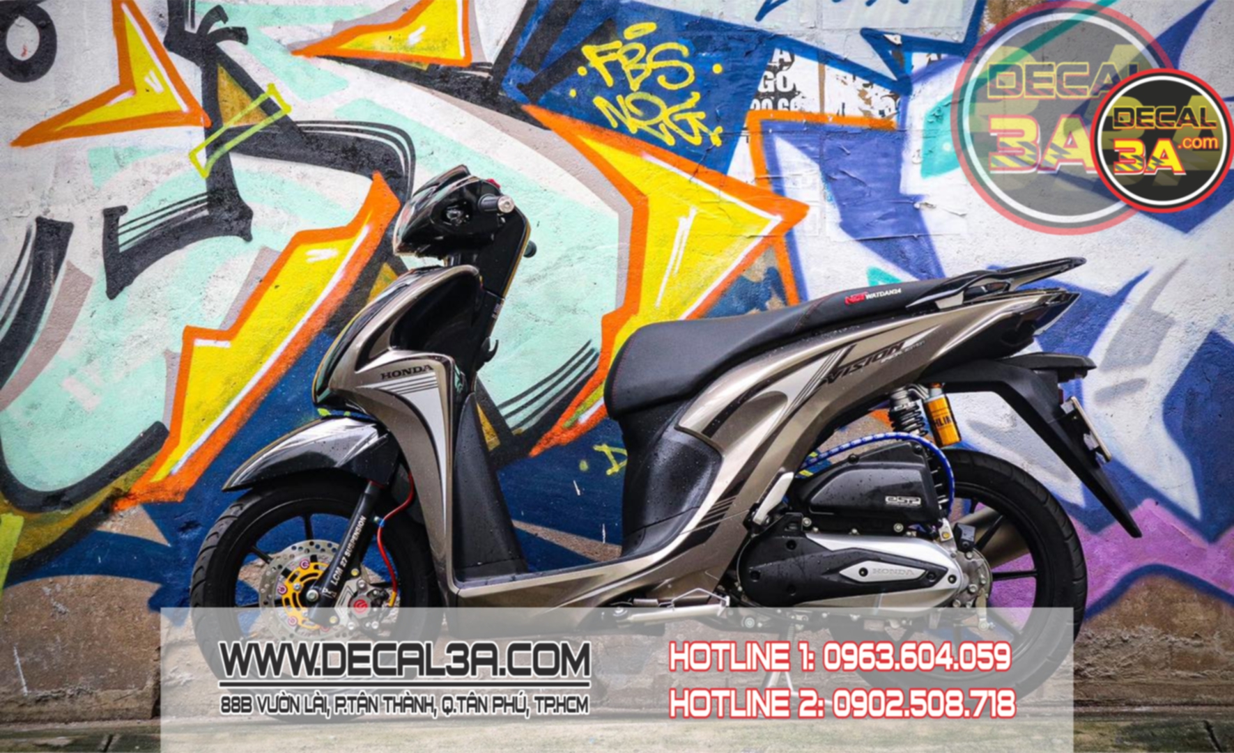 Vision decal gray block only stripe