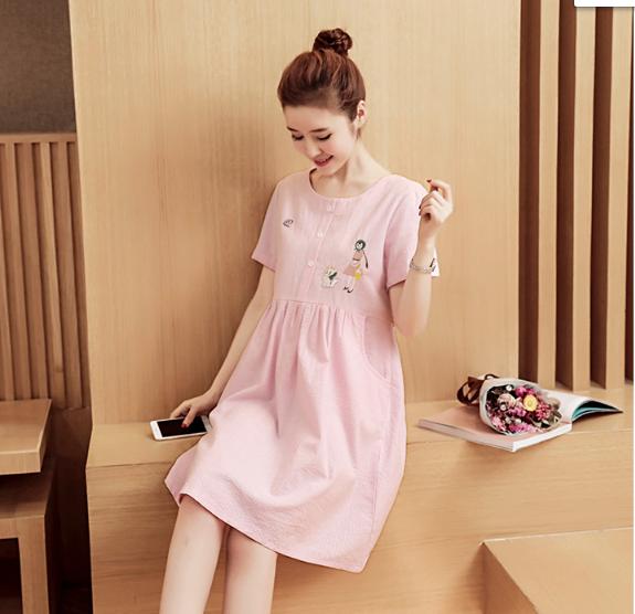 [HCM]ĐẦM BẦU CÔNG SỞ SỌC THÊU BÚP BÊ