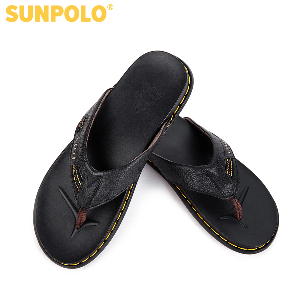 Dép kẹp nam da bò Dép xỏ ngón SUNPOLO KEP013