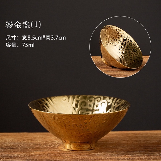 Chén Sứ Cảnh Đức Mạ Vàng 24K
