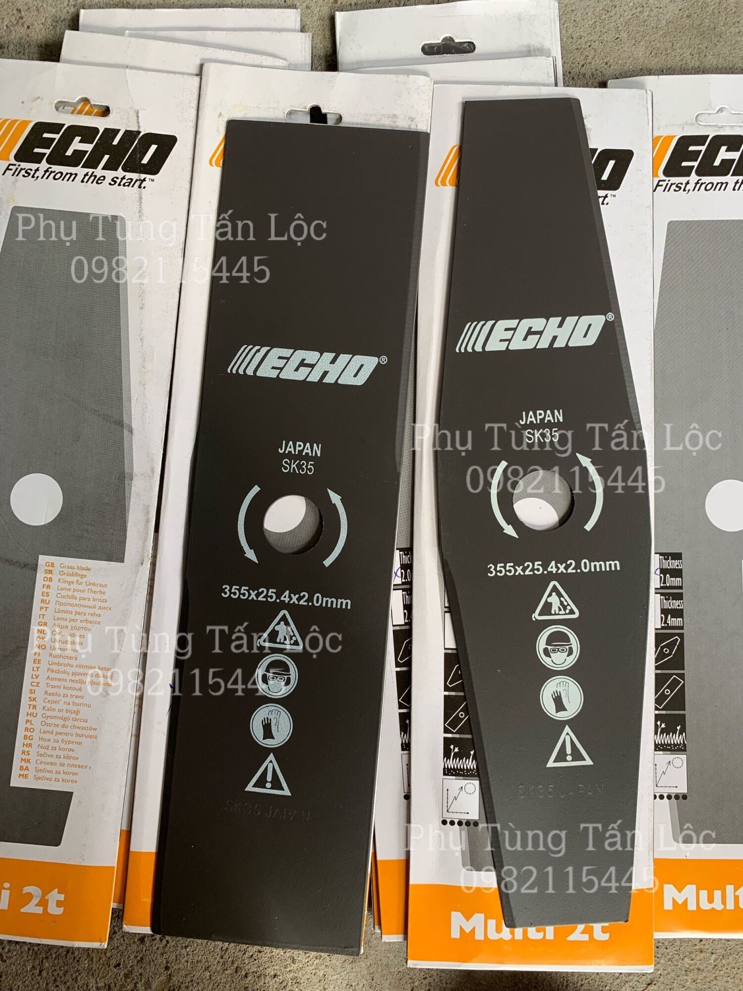 Lưỡi Dao Cắt Cỏ Echo vuông , vát 2li 2,4li