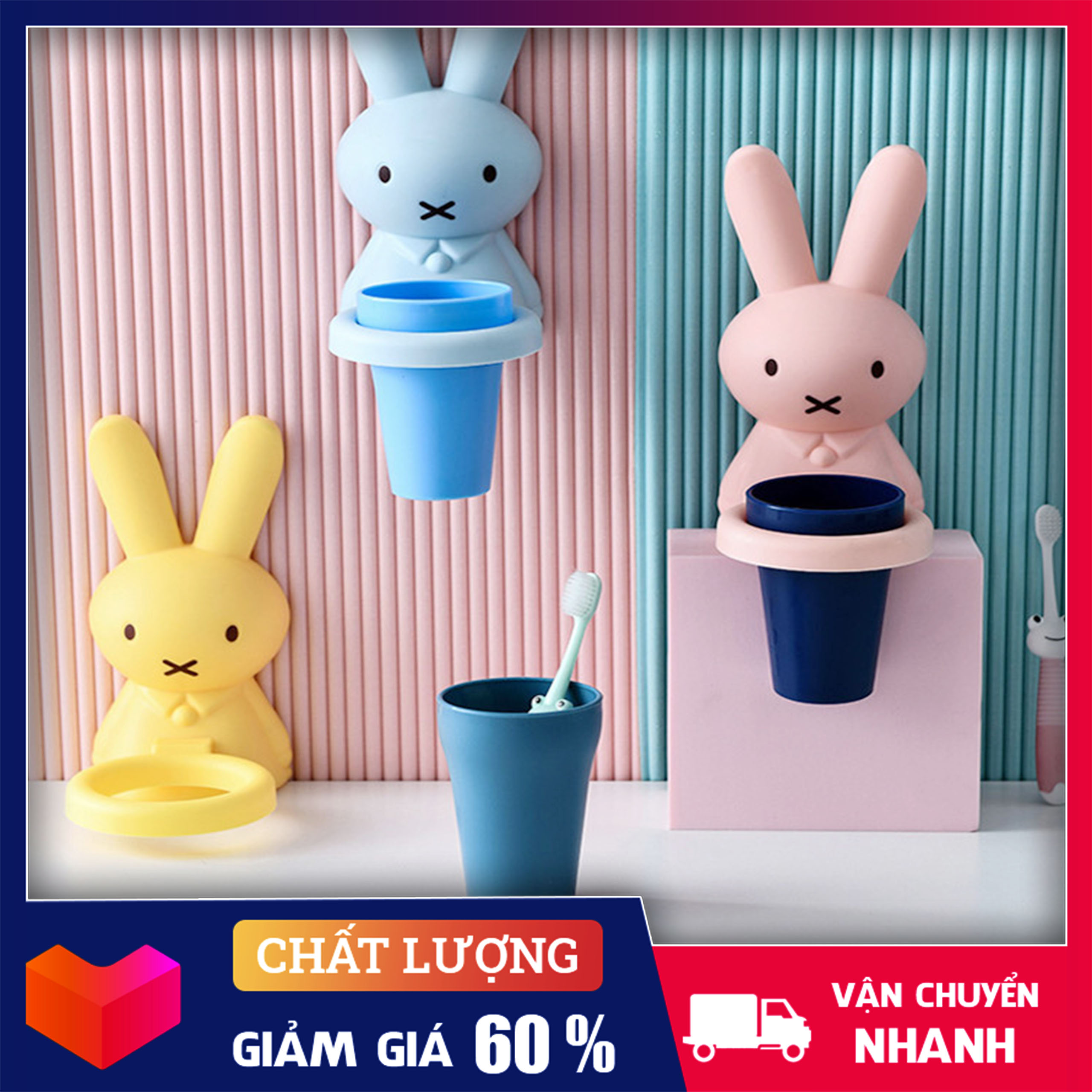 BÁO GIÁ Kệ Nhựa Để Bàn Chải Đánh Răng | Shopee Lazada Sendo Tiki mới nhất 22 Giá Treo - Để Cốc, Ly Nhựa Gắn Treo Tường Hình Thỏ Siêu Cute- Kệ Đựng Bàn Chải, Kem Đánh Răng Cho Bé Dán Tường Thông Minh