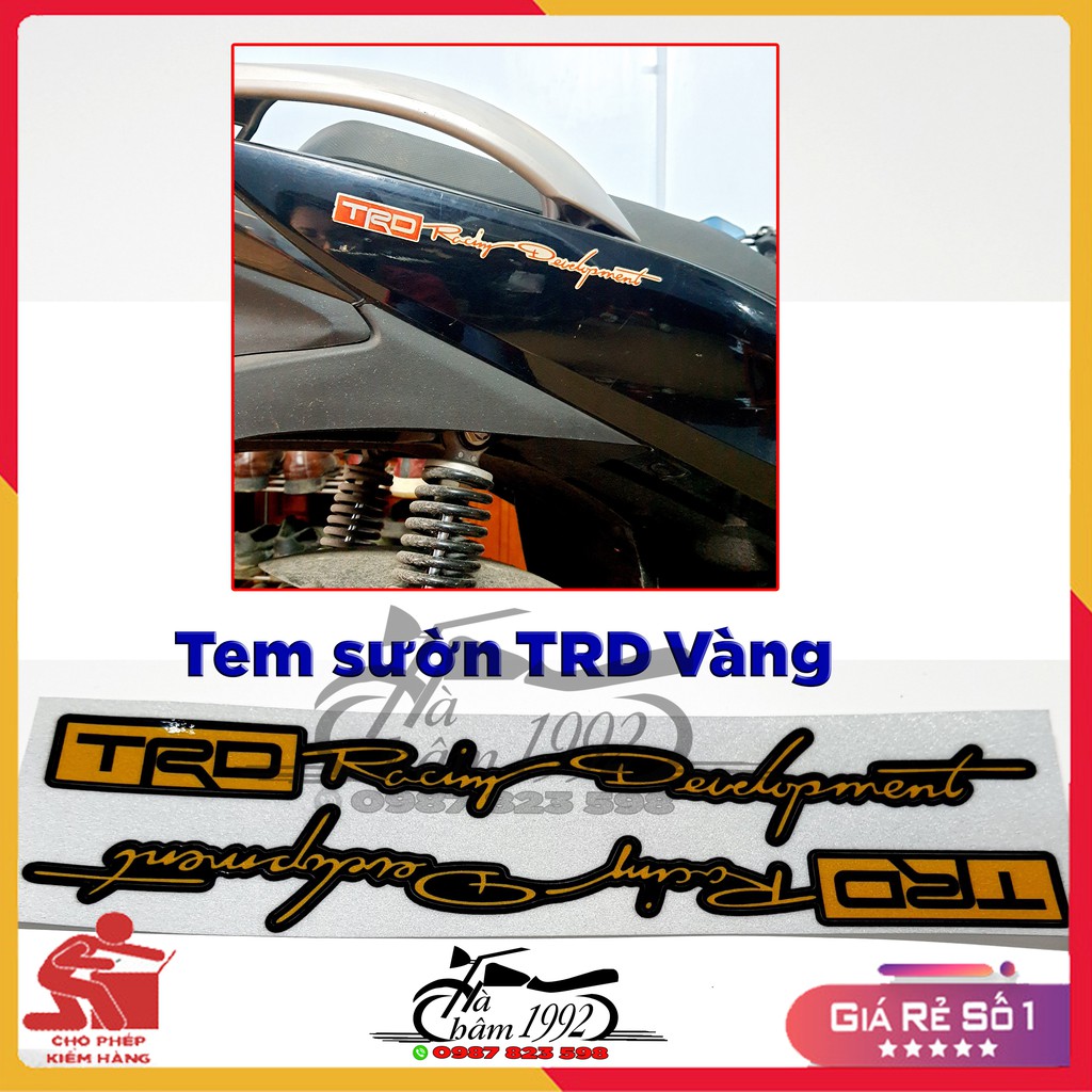 Tem Đuôi ( Tem Sườn) TRD, PERFORMANTE Dán Mọi Loại Xe Máy (Giá 1 Cặp)