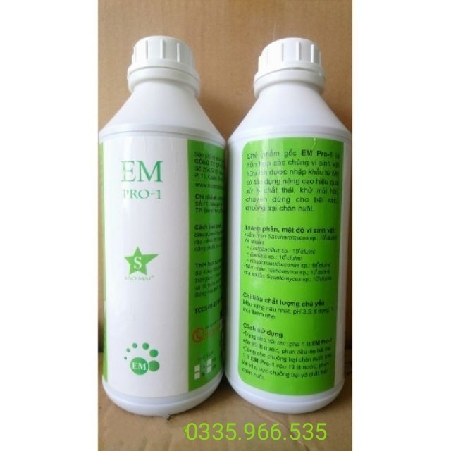 1 Lít Chế phẩm sinh học Khử mùi hôi Chuồng Trại, Bãi Rác EM Pro-1