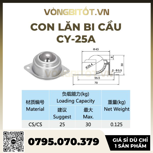 Con lăn bi cầu CY25 - CY 25