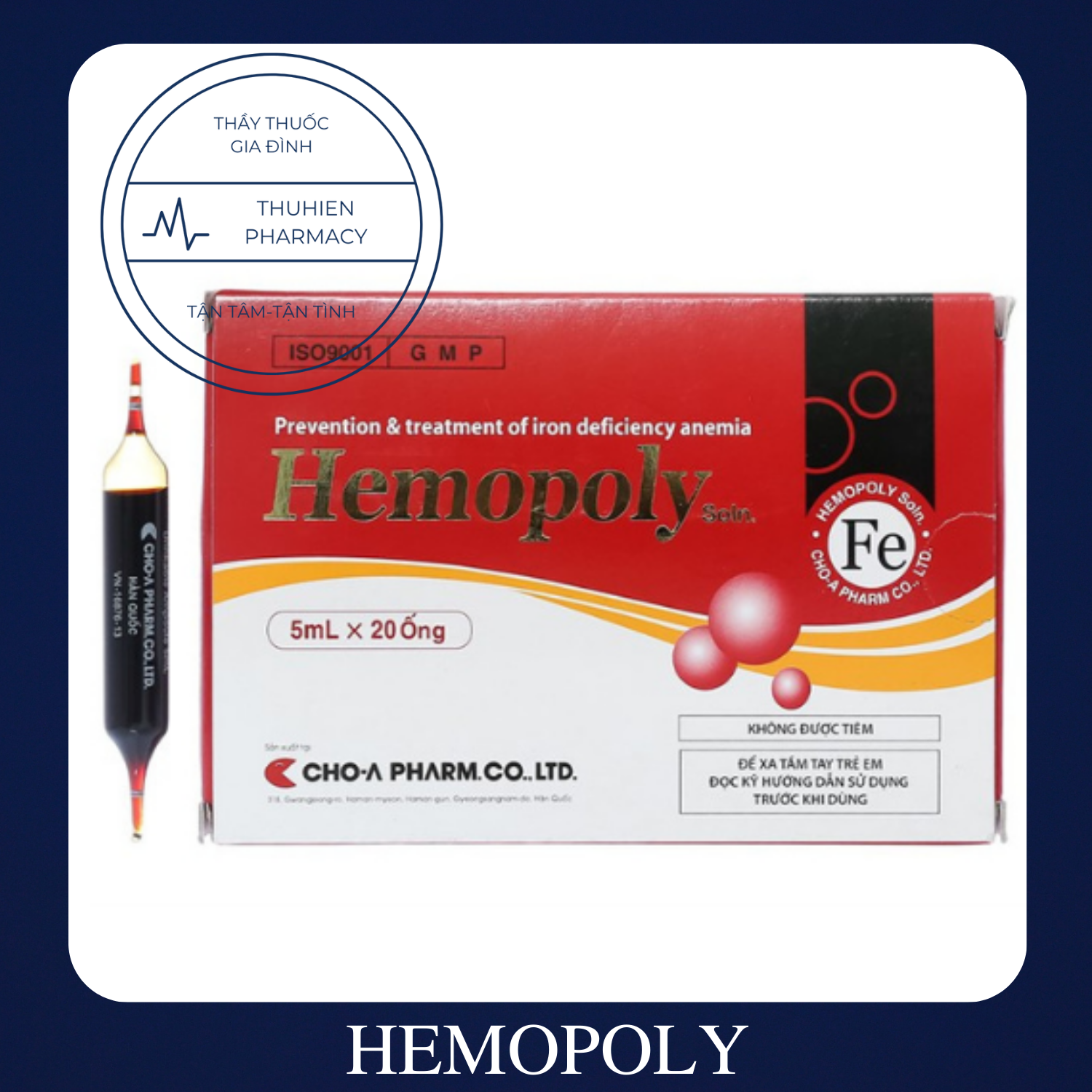 Sắt nước hemopoly hộp 20 ống