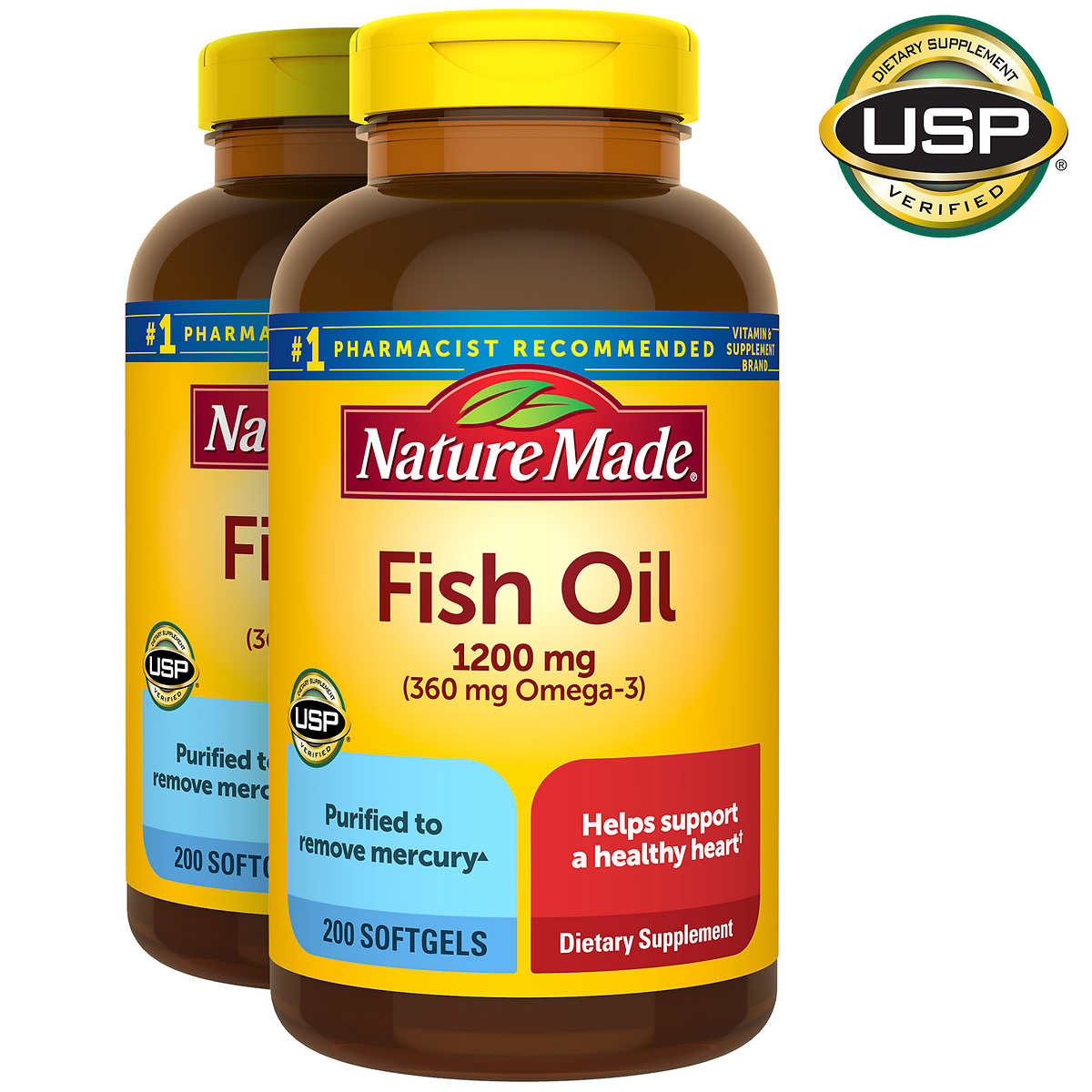[HÀNG MỸ] DẦU CÁ OMEGA 3 - NATURE MADE FISH OIL 1200MG