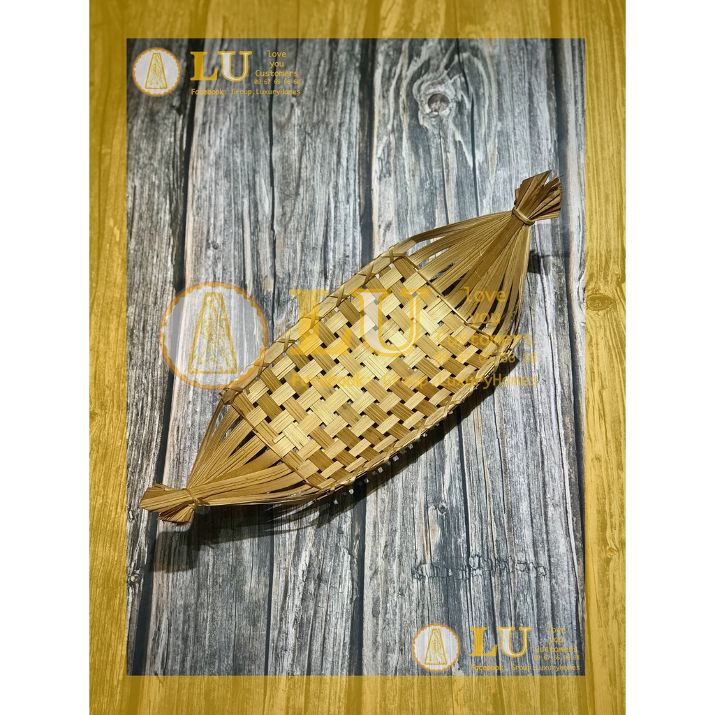 Bamboo boat đựng Fruit map dress take photo decor | Lu