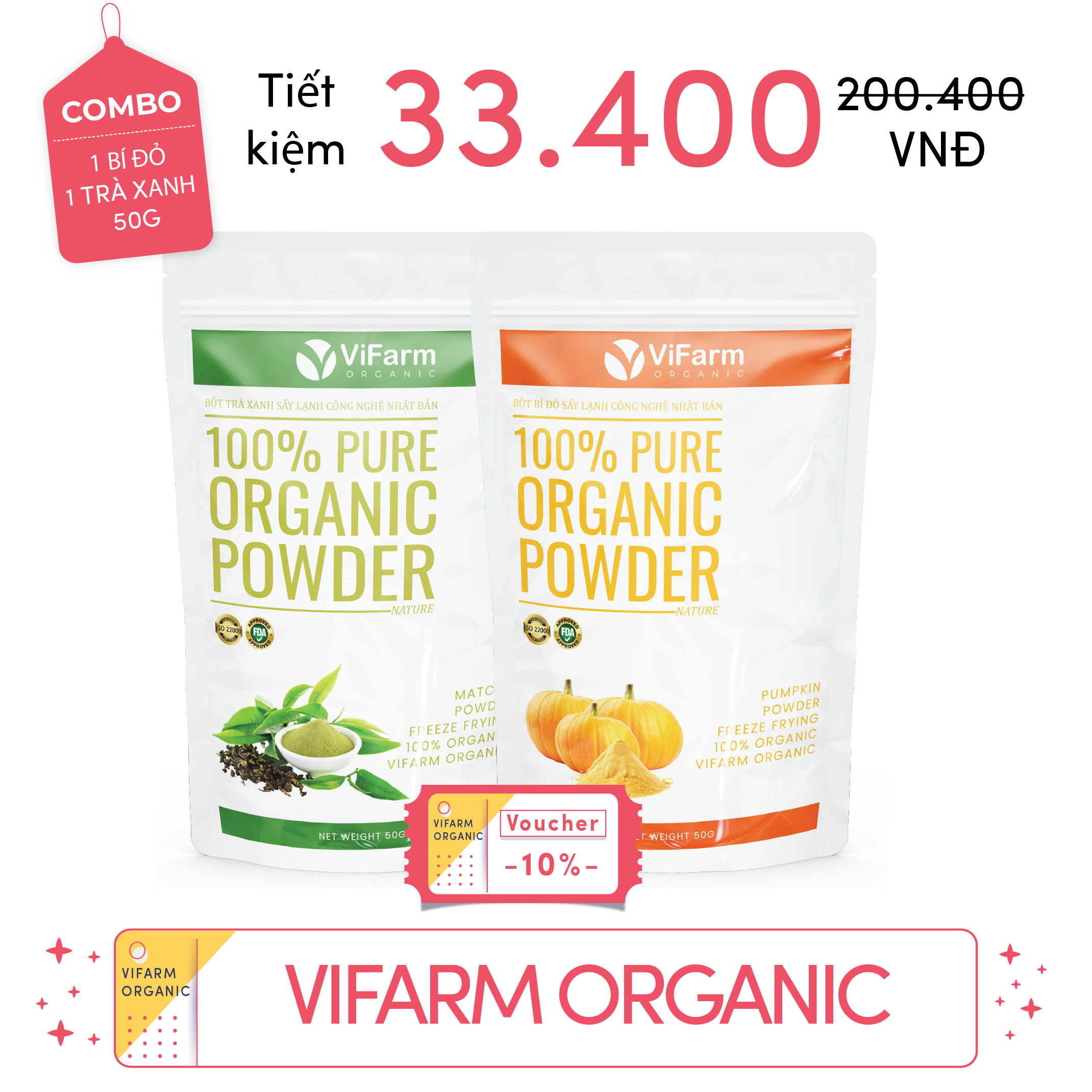 Bột Bí Đỏ Nguyên Chất ViFarm 50g