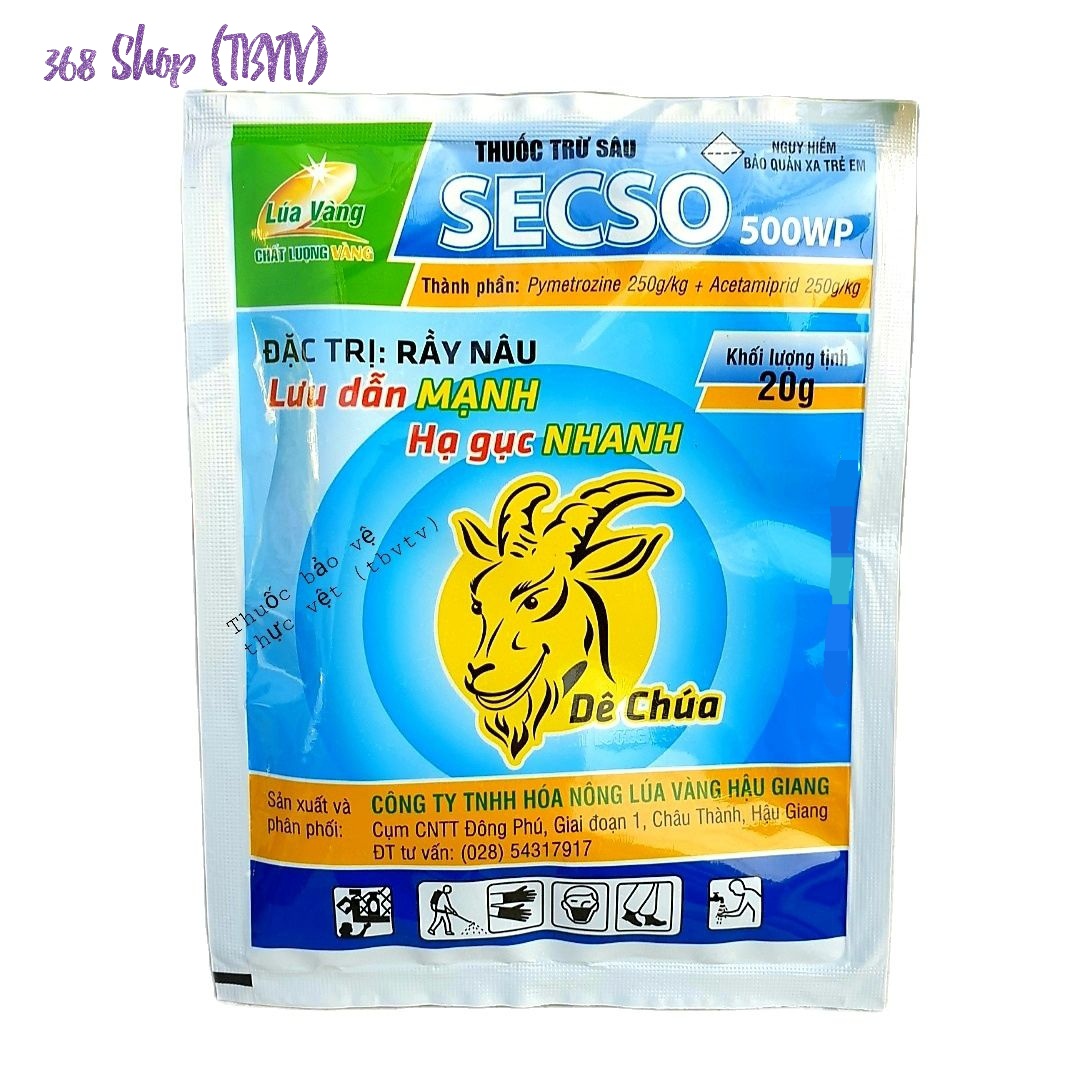 💎 Thuốc trừ sâu SECSO 500WP 💖 Dê chúa Hiệu Lúa vàng (20gr) Đặc t rị, rầy nâu, côn trùng chích hút.