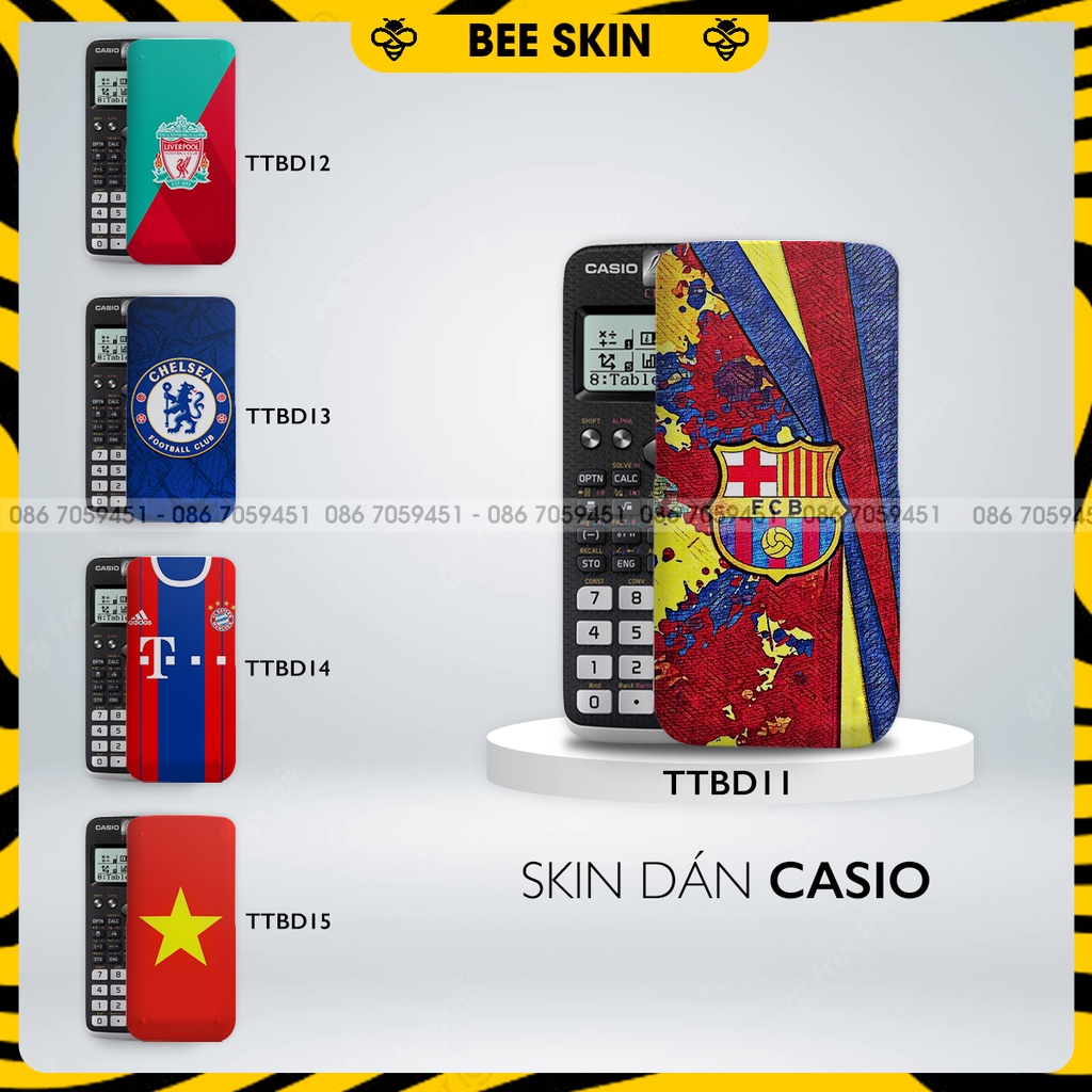 Skin dán máy tính CASIO In Hình CLB Bóng ĐáBộ 3 (Casio 570 / Casio 570-2nd/ Casio 580 /Vinacal..) ttbdb3