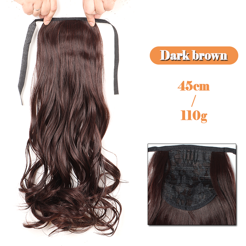 Long Wig Wavy Curly Ponytail Wig with Hairpin Synthetic Women's Ponytail Hair Extension