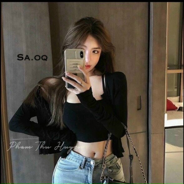 (SUSU SMILE FASHION) SÉT ÁO CROPTOP 2 MÓN KÈM KHOÁC