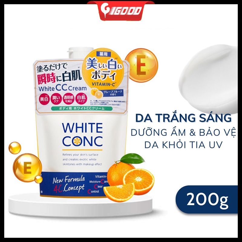 Kem Dưỡng Thể Trắng Da White Conc White CC Cream 200g